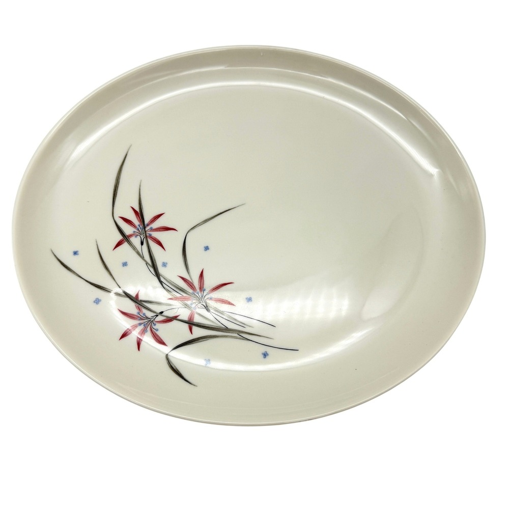 Syracuse China Flame Lily 11 Inch Oval Platter Vintage MCM replacement Ceramic